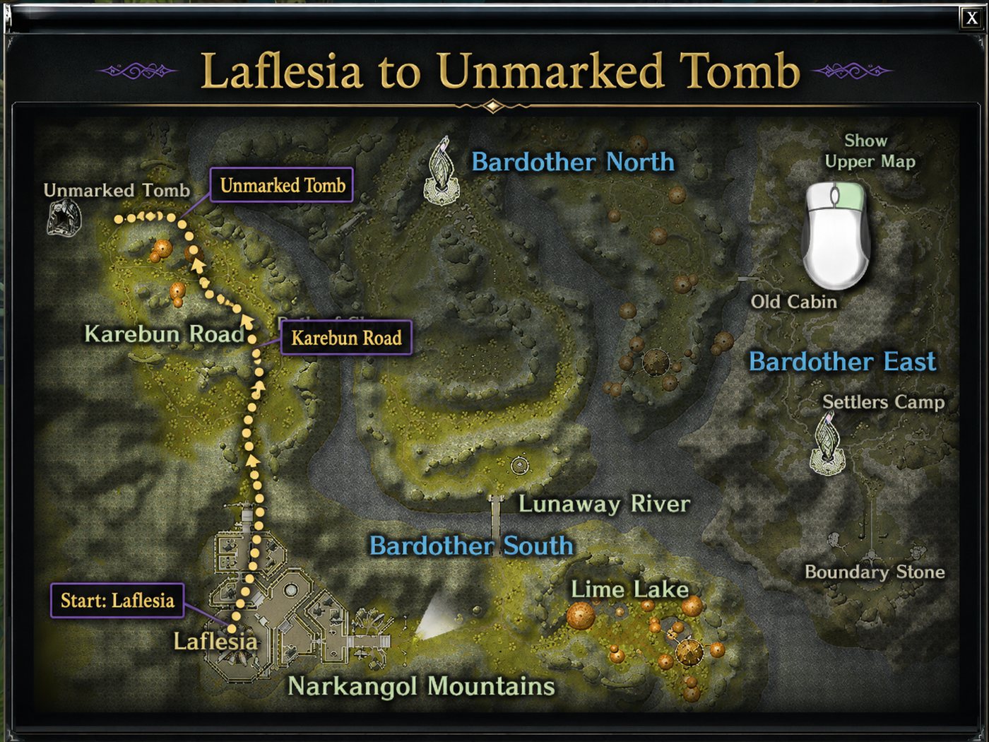 Levels 11 to 24: Laflesia → Unmarked Tomb